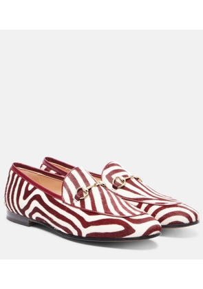 Gucci Jordaan Horsebit calf hair loafers