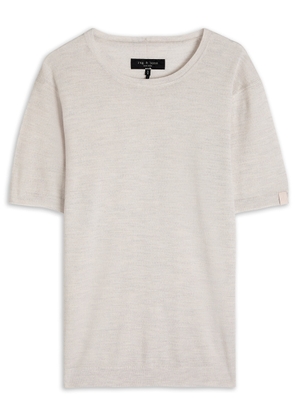 Rag & Bone Aulton Fine-knit T-shirt - Ecru - XL