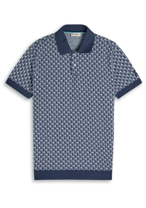 Sandbanks Monogram-intarsia Cotton-knit Polo Shirt - Navy - S