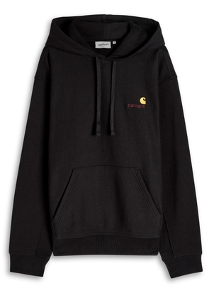 Carhartt Wip American Script Hooded Cotton Sweatshirt - Black - XL