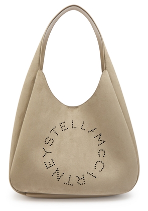 Stella Mccartney Logo Faux Suede Shoulder bag - Khaki - One Size