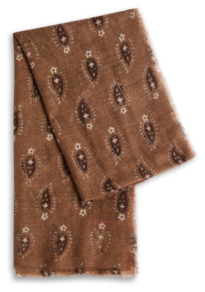 Ama Pure Paisley Cashmere Scarf - Brown - One Size