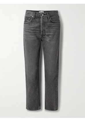 AGOLDE - '90s Pinch Waist Cropped High-rise Straight-leg Jeans - Black - 23,24,25,26,27,28,29,30,31,32