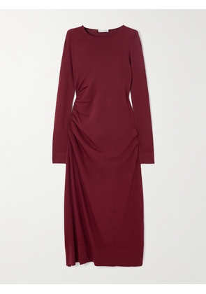 Altuzarra - Robb Ruched Knitted Midi Dress - Burgundy - x small,small,medium,large,x large
