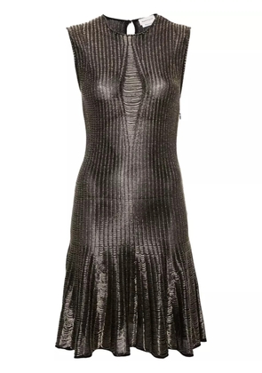 Alexander McQueen metallic-threading flared dress - Black
