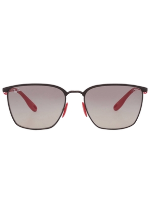 Ray Ban Scuderia Ferrari Gray Gradient Square Unisex Sunglasses RB3673M F04111 56