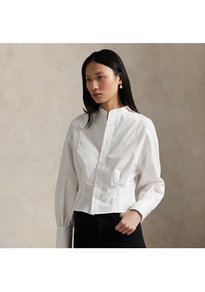 Cropped Cotton Poplin Tuxedo Shirt