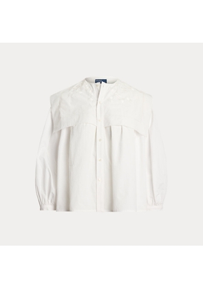 Flapped-Bib Cotton Poplin Shirt