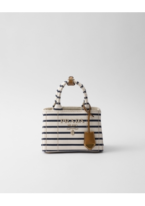 Prada Jardinière mini striped cotton canvas bag