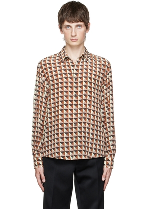 Valentino Brown Graphic Print Shirt