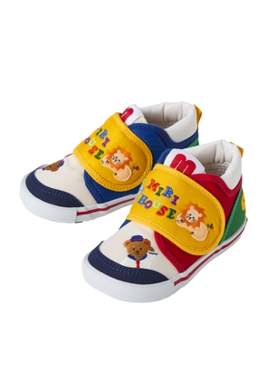 Miki House Canvas Embroidered Velcro Sneakers