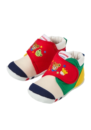 Miki House Colour-Block Velcro Booties