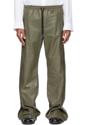 Acne Studios Green Zip Leather Pants
