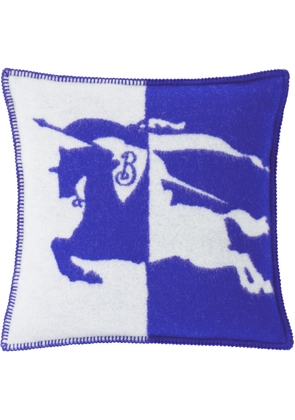 Burberry Navy & White EKD Wool Cushion