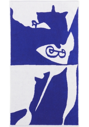 Burberry Navy & White Split EKD Hand Towel