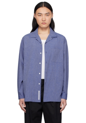 nanamica Blue Open Collar End On End Shirt