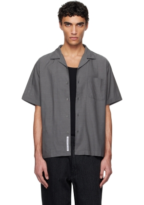 nanamica Gray Open Collar Panama S/S Shirt