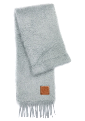 Loewe Anagram Mohair-blend Scarf - Light Grey
