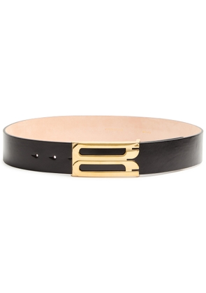 Victoria Beckham Jumbo Frame Leather Belt - Black - S