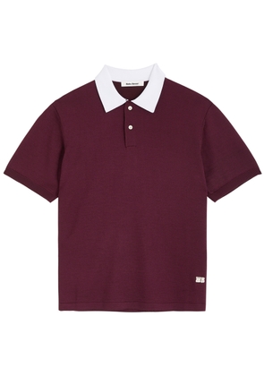 Wales Bonner Sun Wool-blend Polo Shirt - Bordeaux - S