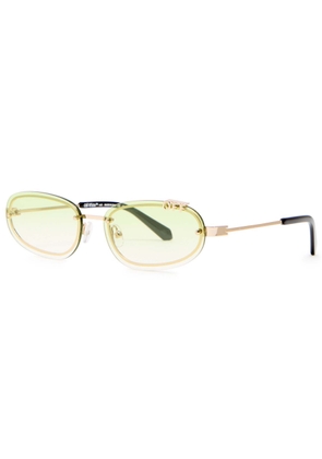 Off-white Miami Oval-frame Sunglasses - Gold - One Size