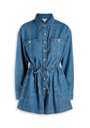 Paige Madigan Romper Stretch-denim Playsuit - Blue - 8 (UK12 / M)