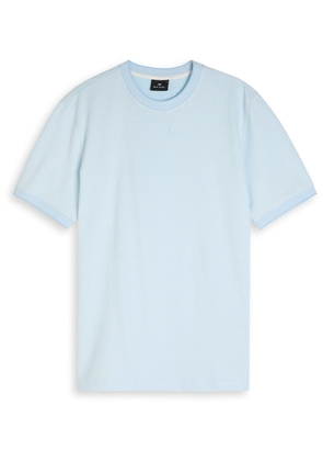 PS Paul Smith Houndstooth-print Cotton T-shirt - Light Blue - S