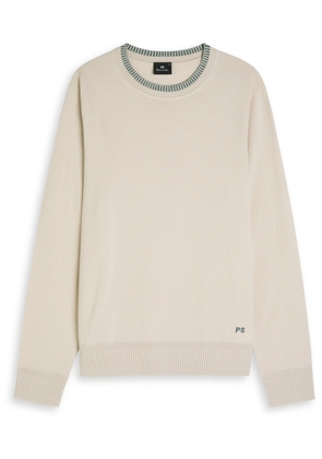 PS Paul Smith Logo-embroidered Wool Jumper - Ecru - M