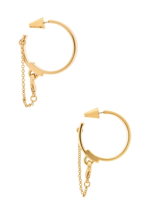 Eddie Borgo Safety Chain Hoop Earrings in Metallic Gold.