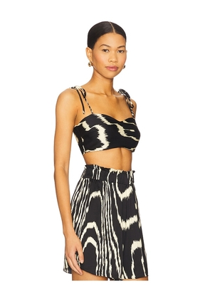 Eugenia Fernandez Turrito Crop Top Turquoise in Black. Size L. Also in M, S, XS.