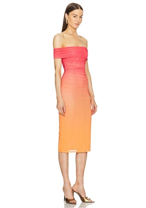 Michael Costello x REVOLVE Sunset Midi Dress in Orange. Size XS. Also in XXS.