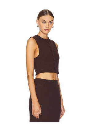 Lovers and Friends Agnese Cropped Vest in Brown. Size L. Also in M, S, XL, XS, XXS.