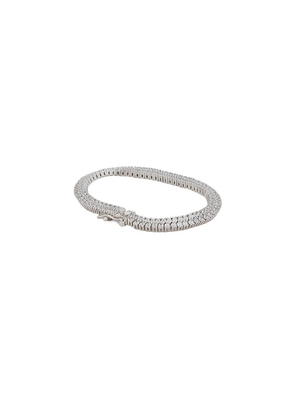 Lili Claspe Rosaline Tennis Bracelet in Metallic Silver.