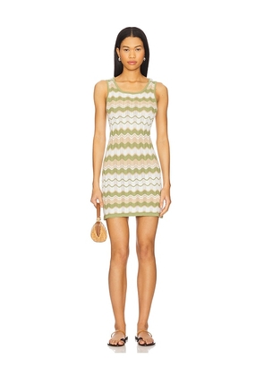 MINKPINK Melody Knit Mini Dress in Green. Size L, XL.