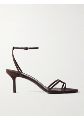 Jimmy Choo - Leo 65 Suede Sandals - Brown - IT36,IT36.5,IT37,IT37.5,IT38,IT38.5,IT39,IT39.5,IT40,IT40.5,IT41,IT41.5,IT42
