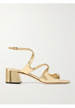 Jimmy Choo - Azilia 45 Mirrored-leather Sandals - Gold - IT36,IT36.5,IT37,IT37.5,IT38,IT38.5,IT39,IT39.5,IT40,IT40.5,IT41,IT41.5,IT42,IT43