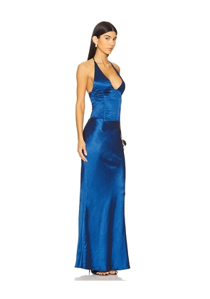 Runaway The Label Asada Maxi Dress in Blue. Size M. Also in L, S, XL, XS.