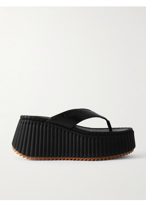 Chloé - Nama Leather Platform Flip Flops - Black - IT35,IT36,IT37,IT38,IT39,IT40,IT41