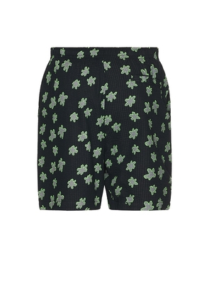 Pleasures Floral Seersucker Shorts in Black. Size L. Also in M.