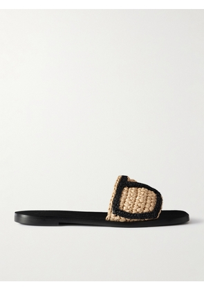 Valentino Garavani - Viva Superstar Two-tone Raffia Slides - Neutrals - IT35,IT35.5,IT36,IT36.5,IT37,IT37.5,IT38,IT38.5,IT39,IT39.5,IT40,IT40.5,IT41,IT41.5,IT42