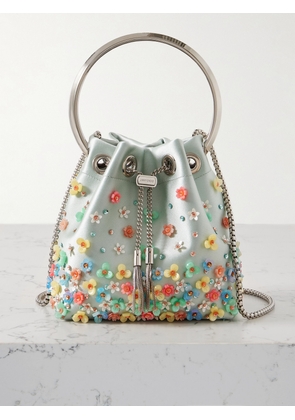 Jimmy Choo - Bon Bon Embellished Satin Bucket Bag - Green - One size