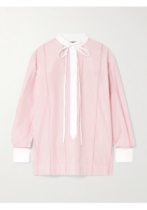 Gucci - Tie-detailed Striped Cotton-poplin Shirt - Pink - IT36,IT38,IT40,IT42,IT44