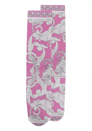 Versace baroque pattern-print socks - Pink