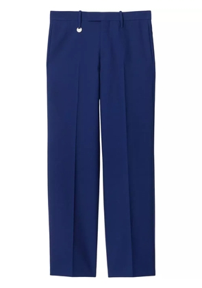 Burberry logo-plaque tailored wool trousers - Blue