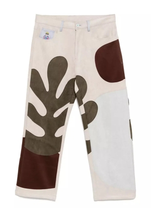 KidSuper suede patchwork trousers - Neutrals