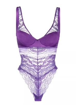 Versace lace-detail bodysuit - Purple