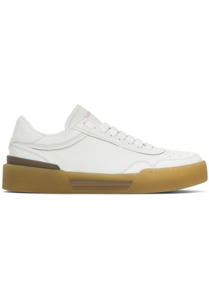 Dolce & Gabbana White Calfskin New Roma Sneakers