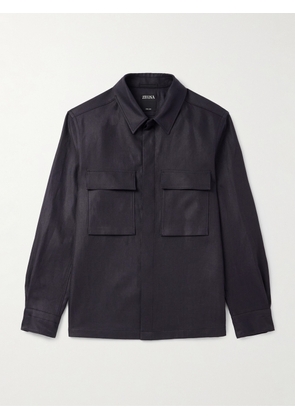 Zegna - Linen-Twill Overshirt - Men - Blue - S