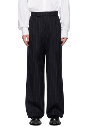 The Frankie Shop Navy Pinstripe Beo Trousers