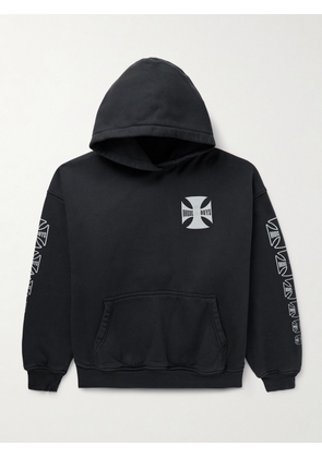 Rhude - Logo-Print Cotton-Jersey Hoodie - Men - Black - XS
